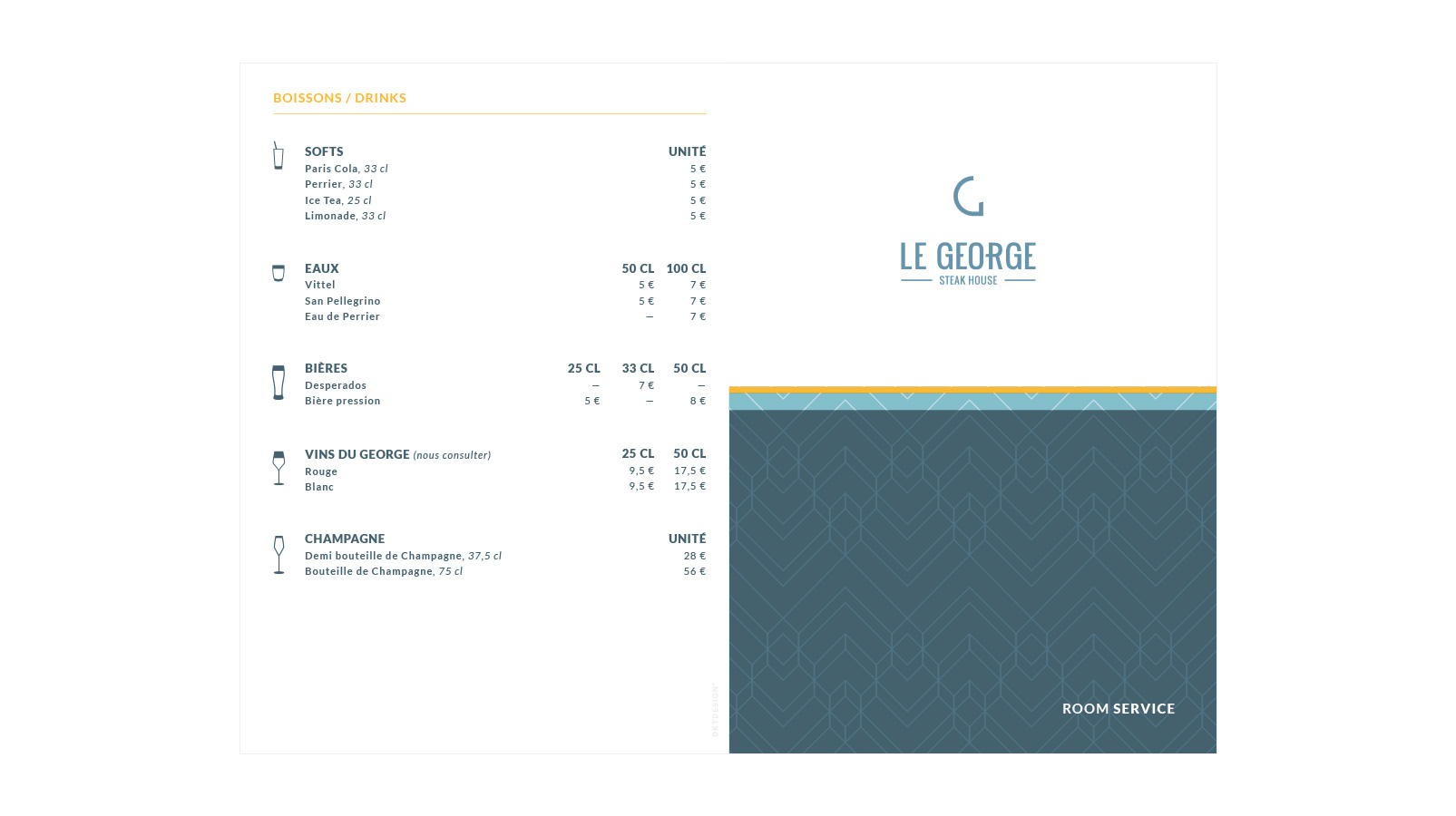 Carte totem George+Diplomate - Hôtel Élysée Val d'Europe