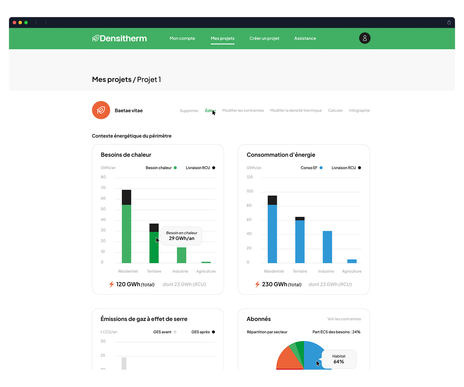 Habillage graphique site internet utilisateur Densitherm