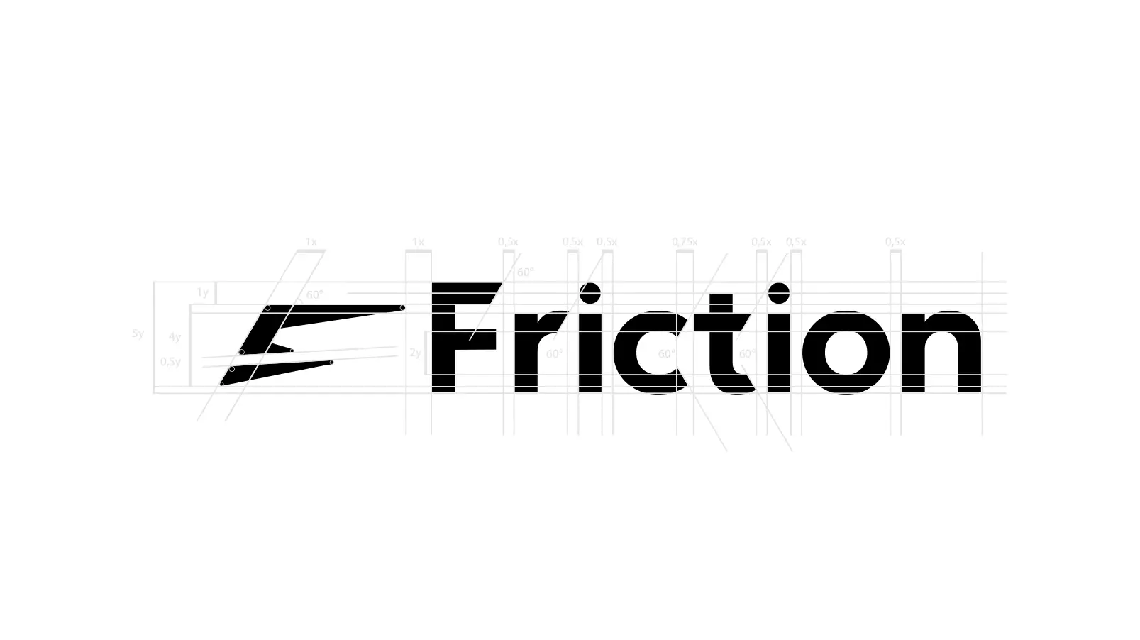 Grille géométrique et construction du logo Friction