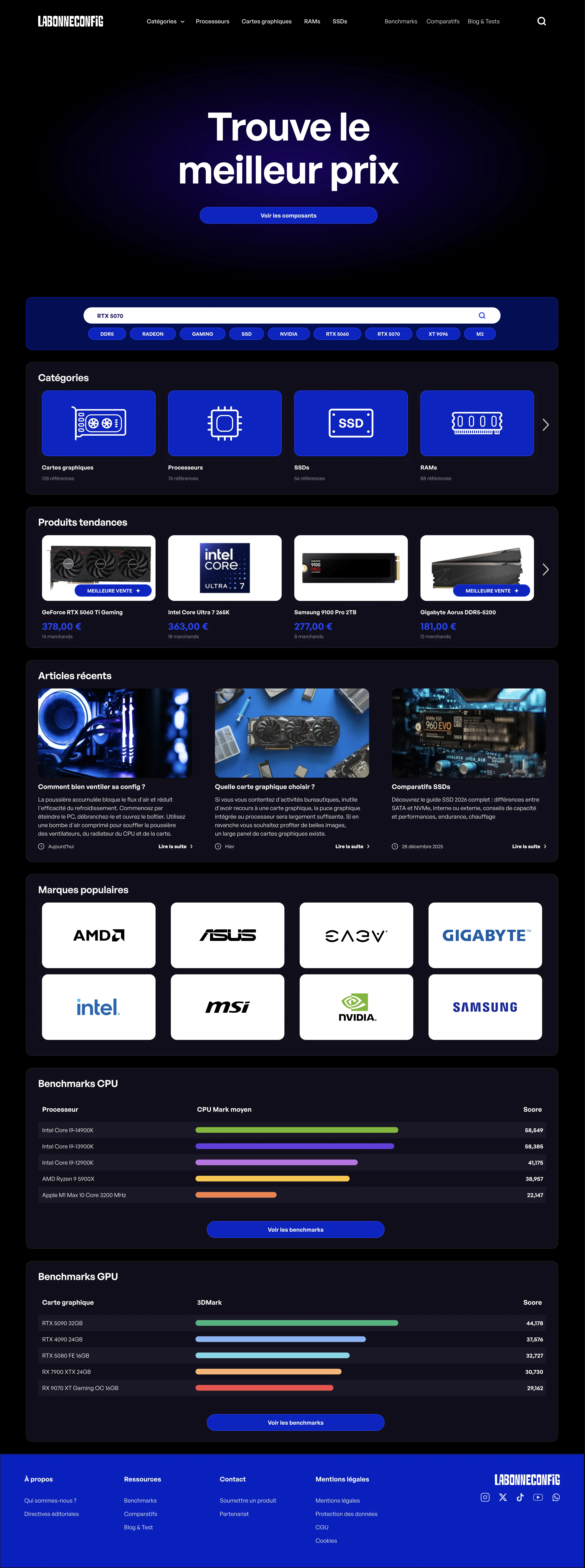 Aperçu global du projet webdesign LaBonneConfig