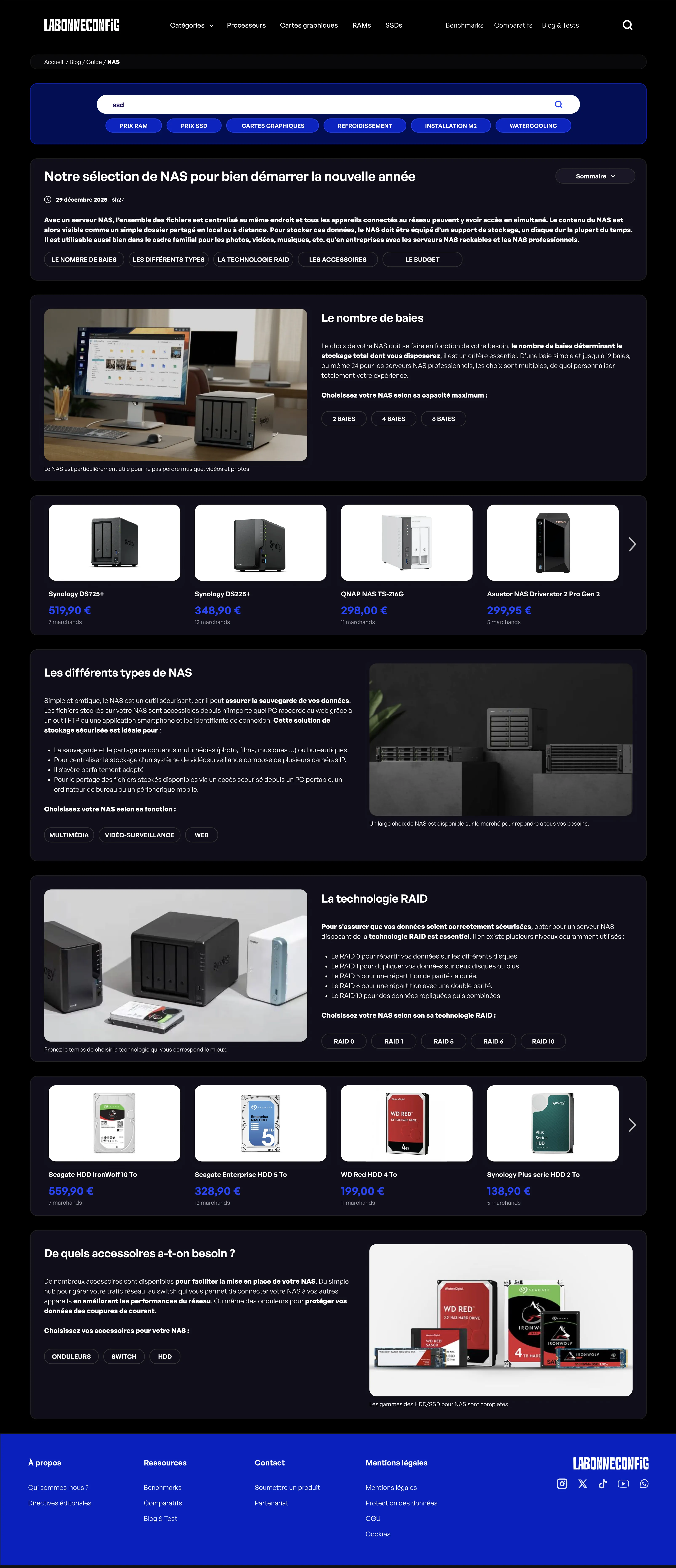 Interface du configurateur PC sur LaBonneConfig